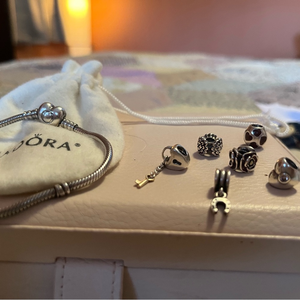 Pandora Silver Charm Bracelet with Charms
